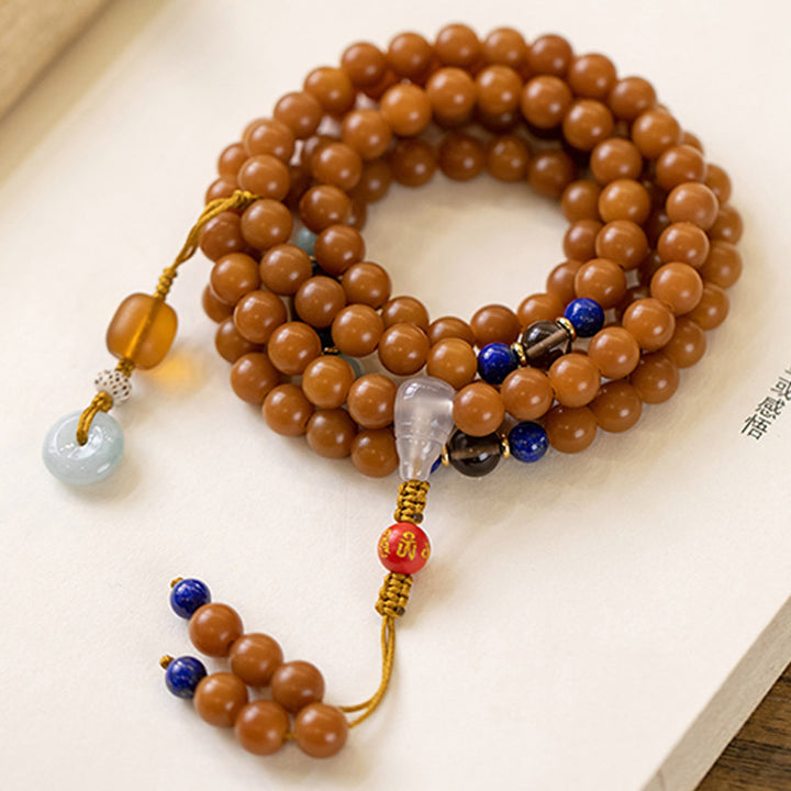 Buddha Stones 108 Perle Bodhi Seed Benedizione Meditazione Bracciale Mala
