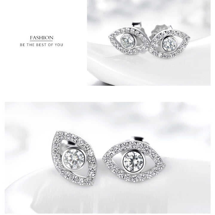 Orecchini a bottone con simbolo del malocchio in argento sterling 925 Buddha Stones - image 4