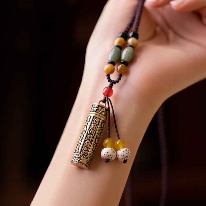 Buddhastoneshop Tibet Om Mani Padme Hum Agata Shurangama Sutra Collana con pendente di protezione - image 12