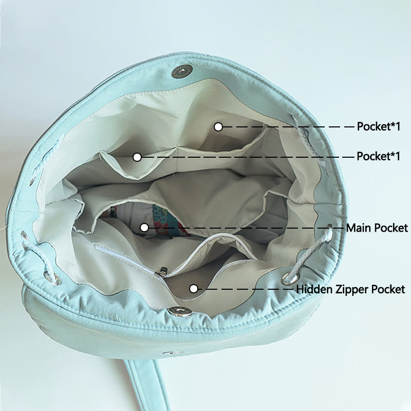 Zaino in tela di grande capacità ricamato a mano Buddha Stones - image 2