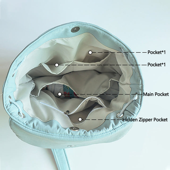 Zaino in tela di grande capacità ricamato a mano Buddha Stones - image 2