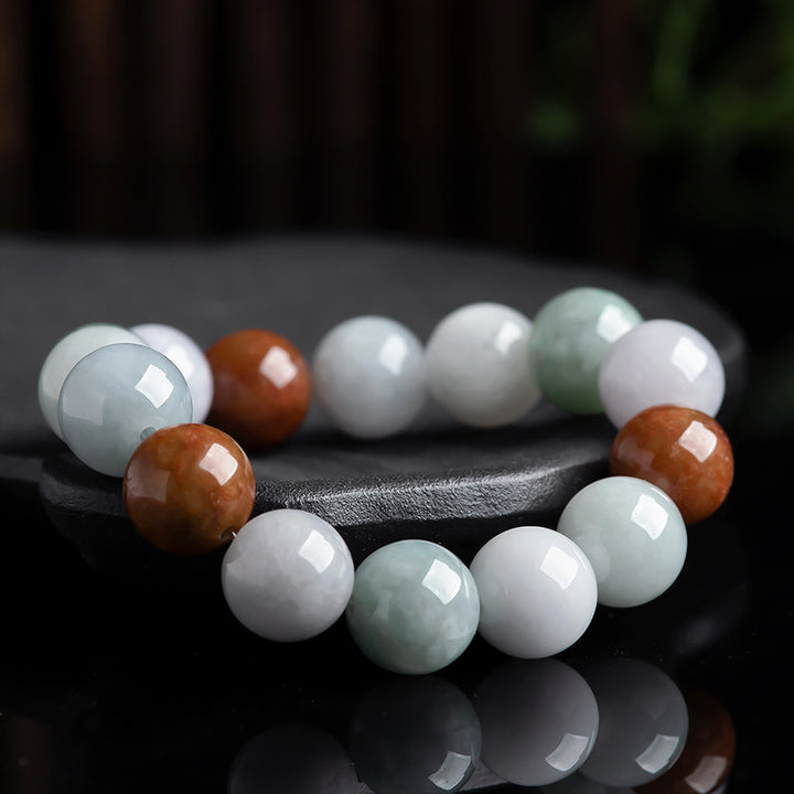 Braccialetto di protezione curativa in giada naturale Buddha Stones