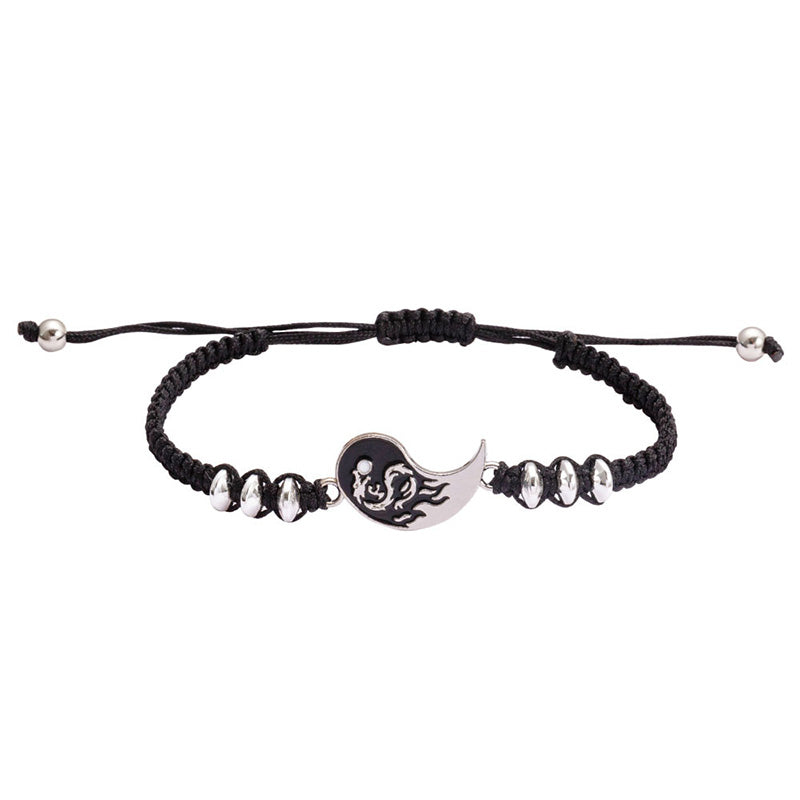 Braccialetto coppia drago Yin Yang Buddha Stones 2 pezzi