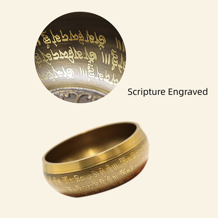 Buddha Stones Ciotola sonora tibetana per meditazione, realizzata a mano per la guarigione e la consapevolezza. Set di ciotole tibetane. - image 12