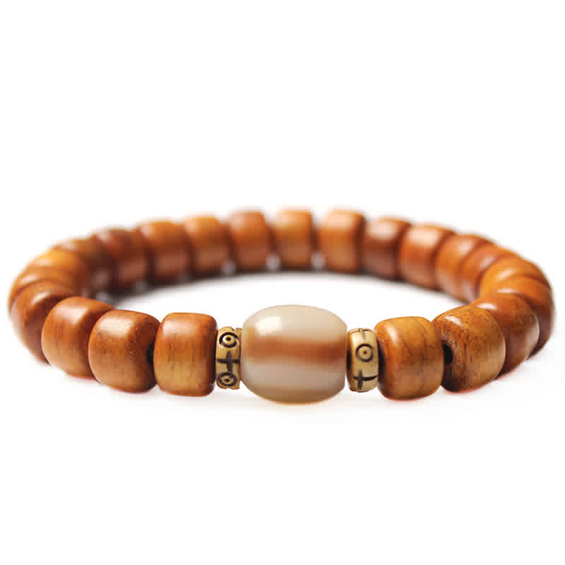 Bracciale Buddha Stones, perline di osso tibetano, Om Mani Padme Hum