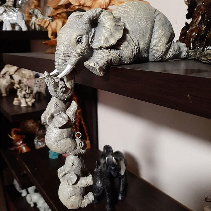 Buddha Stones 3 pezzi Feng Shui Elefante Sitter Figurine Ricchezza Figurina Decorazione della casa