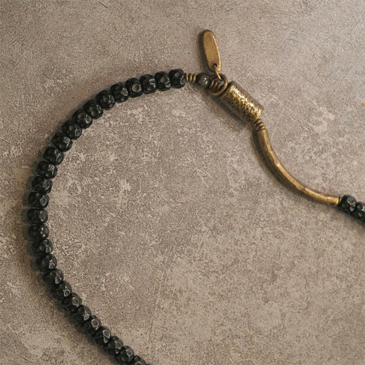 Braccialetto triplo giro Buddha Stones Retro Coconut Shell Copper Happiness