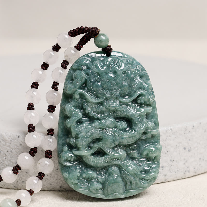 Collana con ciondolo a forma di corda con perline in Buddha Stones , drago, zodiaco cinese, prosperità - image 4