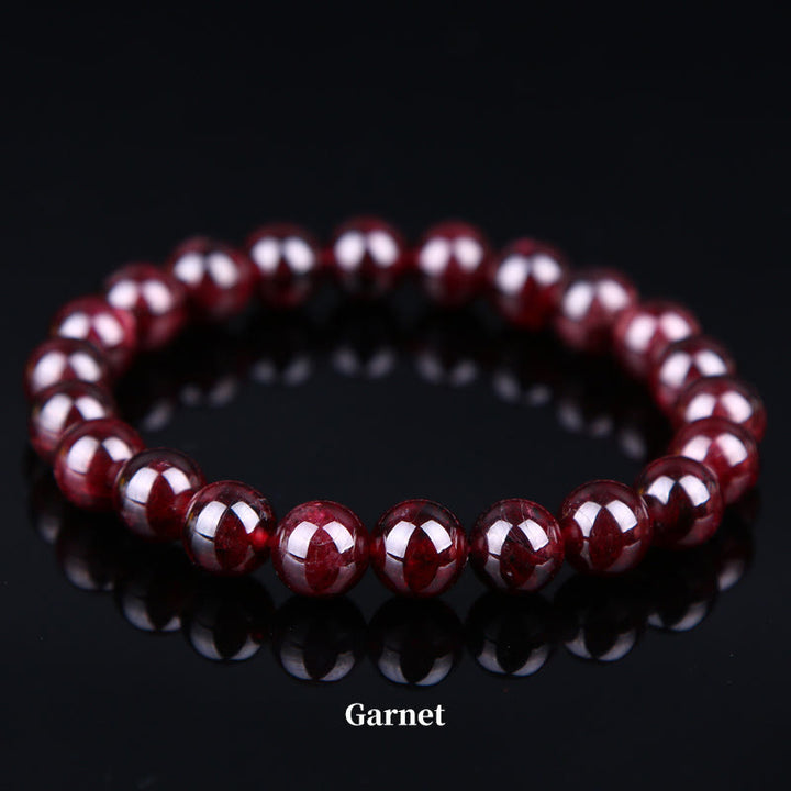 Braccialetto di perle curative in quarzo naturale Buddha Stones - 8 millimetri - Granato - image 73