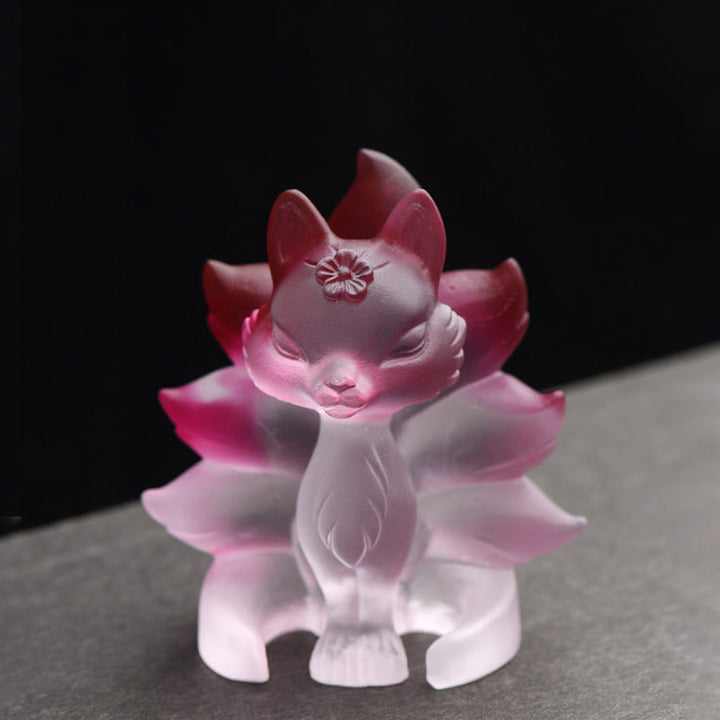 Buddha Stones Piccola Volpe a nove code Successo Forza Casa Figurina Decorazione