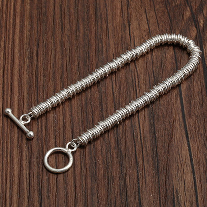 Braccialetto con catena della fortuna con motivo a cerchio semplice Buddha Stones