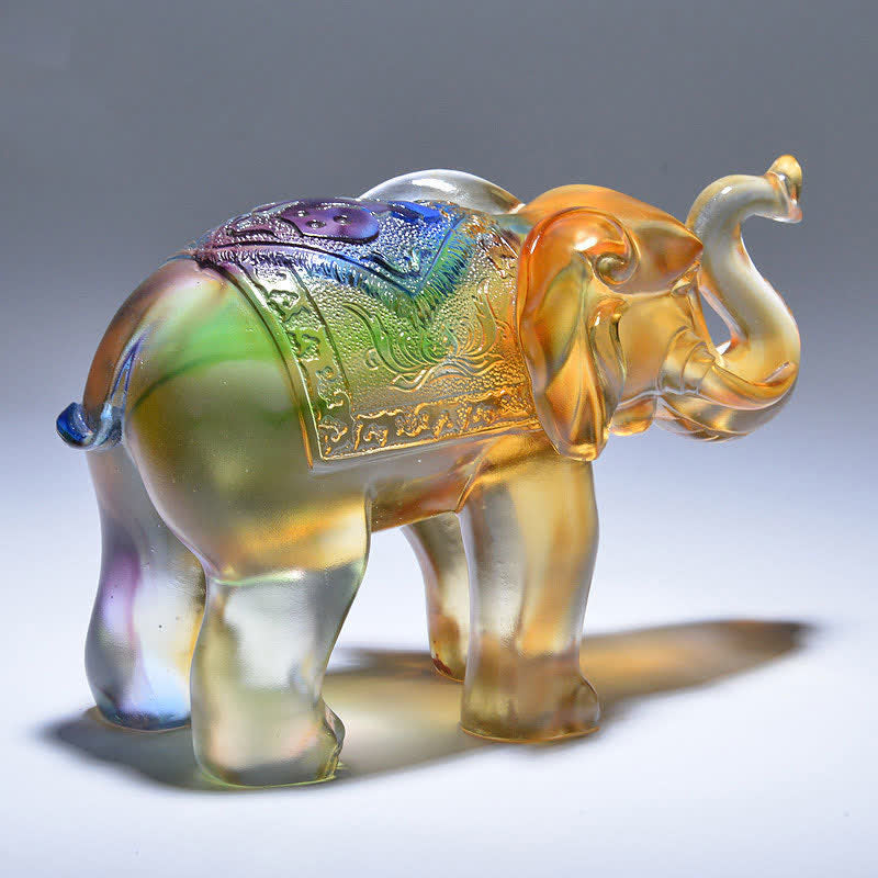 Elefante di cristallo Liuli fatto a mano, pezzo d'arte, saggezza, ricchezza, decorazione per la casa