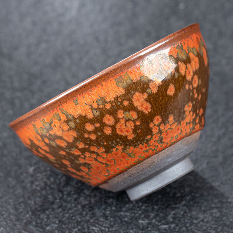Buddha Stones Fiori che sbocciano Modello Cinese Jianzhan Forno Cambia Tazza da tè in ceramica Tazza da tè Kung Fu Ciotola