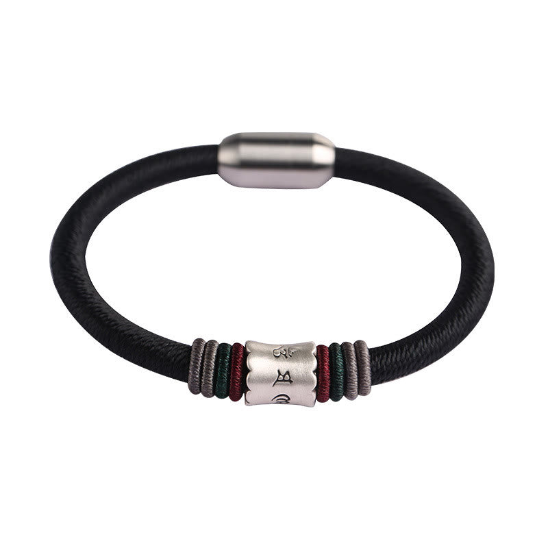 Bracciale con fibbia magnetica in argento sterling 999 Buddha Stones Om Mani Padme Hum Peace - image 11