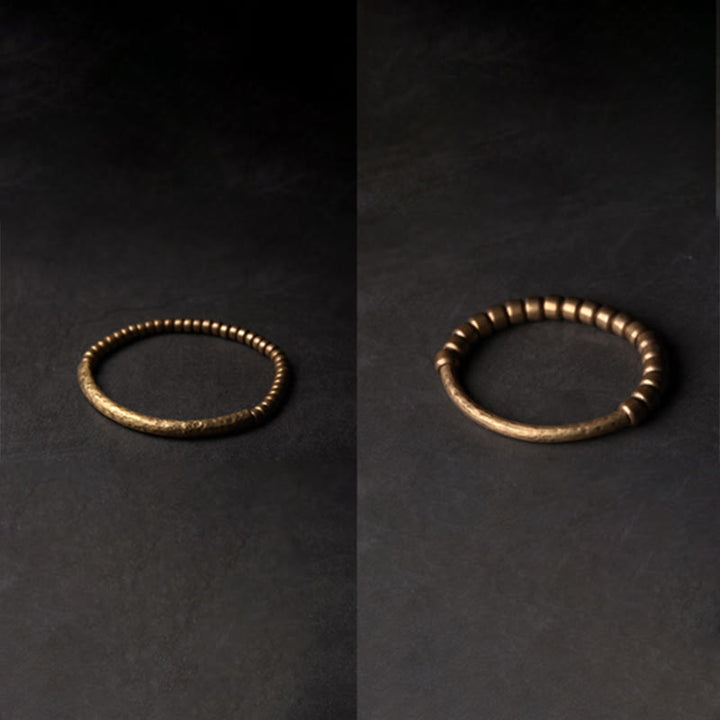 Braccialetto di perline di ottone e rame con design semplice Buddha Stones, fortuna e ricchezza