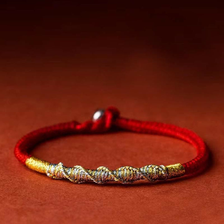 Braccialetto di protezione intrecciato con corda rossa Buddha Stones in argento sterling 925, forza e fortuna - image 5