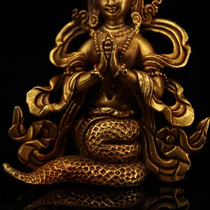 Decorazione della statua in rame di protezione del Bodhisattva Nagarjuna - image 9