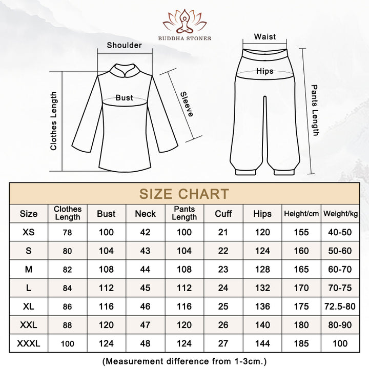 Buddha Stones Fiore Ricamo Meditazione Preghiera Spirituale Zen Tai Chi Qigong Pratica Set di Abbigliamento Unisex