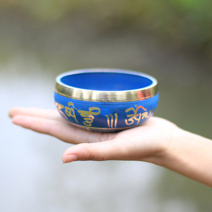 Buddha Stones Ciotola tibetana del suono realizzata a mano per il rilassamento Meditazione Preghiera Set di ciotole canore