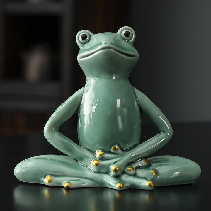 Decorazione statua rana zen in ceramica meditante - Rana - Verde - image 6