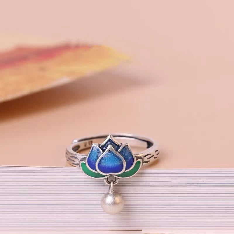 Anello dell'illuminazione con motivo a fiore di loto Buddha Stones