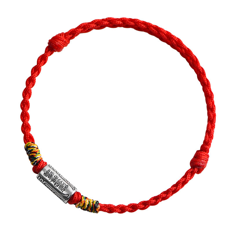 Buddha Stones Bracciale Cavigliera in Argento Sterling 925 Fatto a Mano Tutto Va Bene Design Protezione Forza