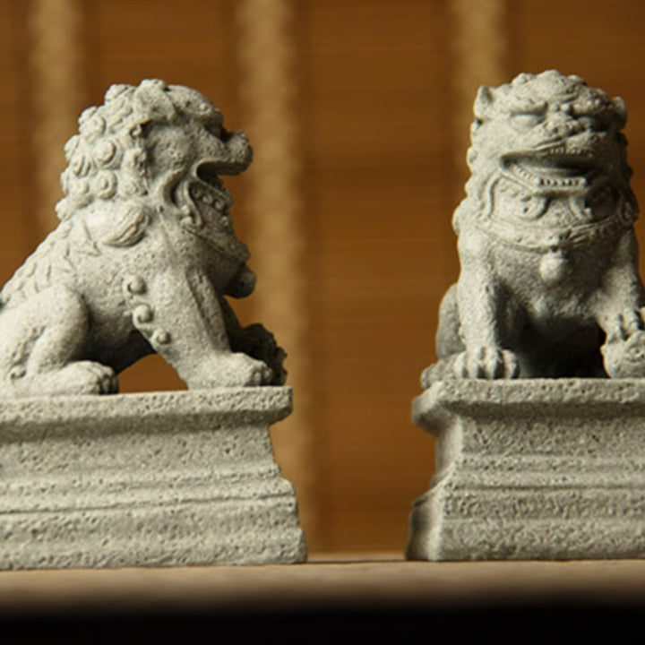 Buddha Stones Leone Fu Foo Cani Elefante Allontanare il Male Benedizione Decorazione della Casa