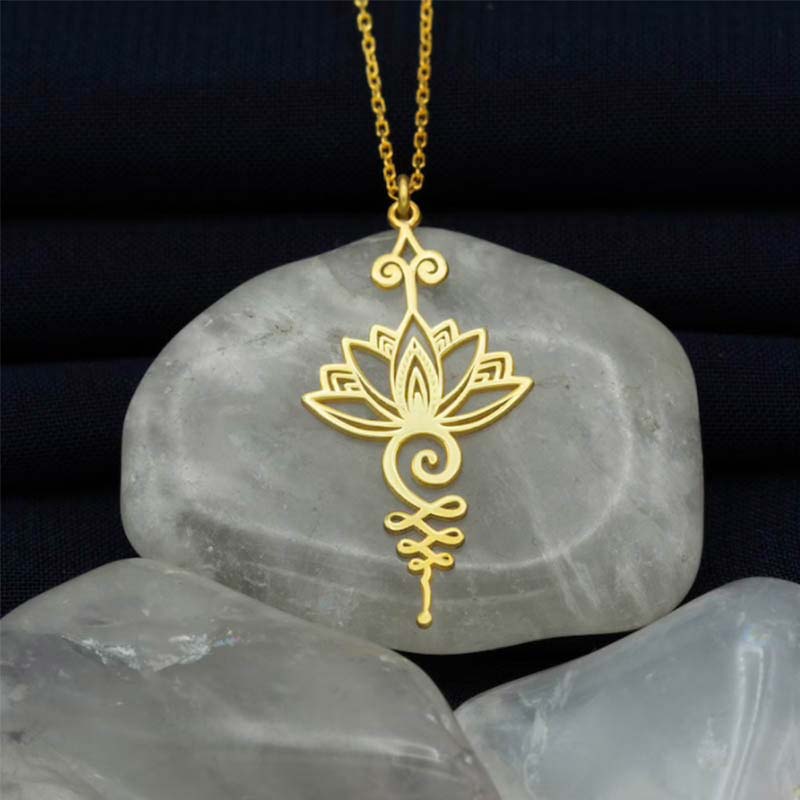 Buddha Stones Collana con ciondolo "Lotus Luck Wealth" - Oro - image 2