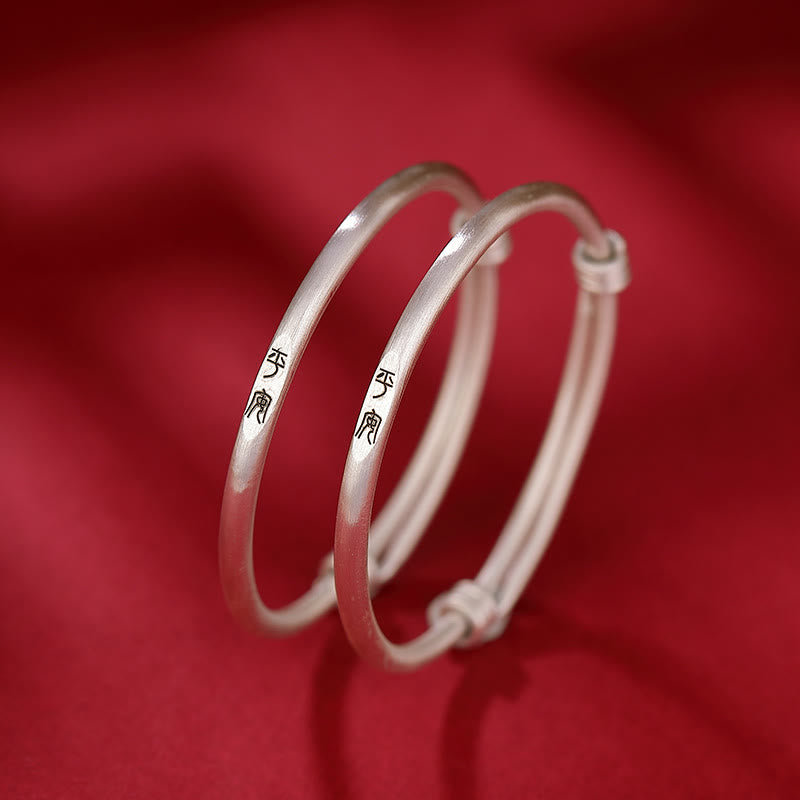 Braccialetto per bambini Buddha Stones 999 Sterling Silver Peace And Joy Protection