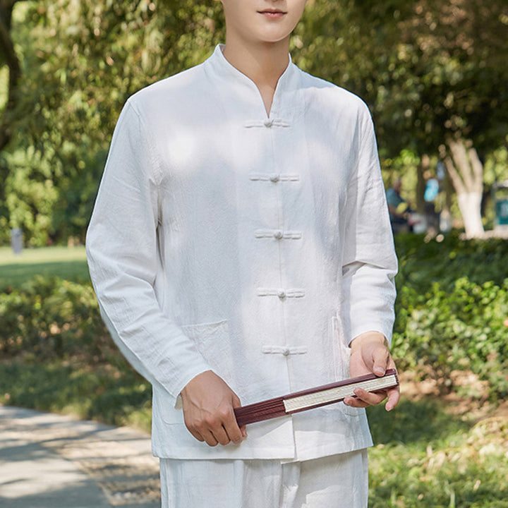 Buddha Stones Spirituale Zen Pratica Yoga Meditazione Preghiera Abbigliamento Cotone Lino Set Uomo