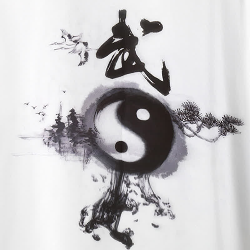 Buddha Stones 3 pezzi Yin Yang Albero Tai Chi Spirituale Zen Pratica Meditazione Preghiera Uniforme Unisex Abbigliamento Set