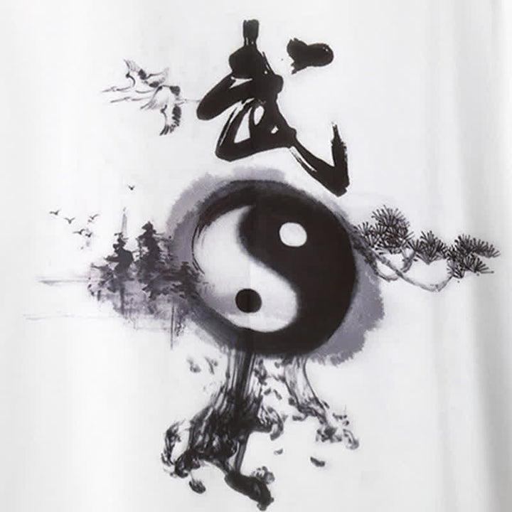 Buddha Stones 3 pezzi Yin Yang Albero Tai Chi Spirituale Zen Pratica Meditazione Preghiera Uniforme Unisex Abbigliamento Set
