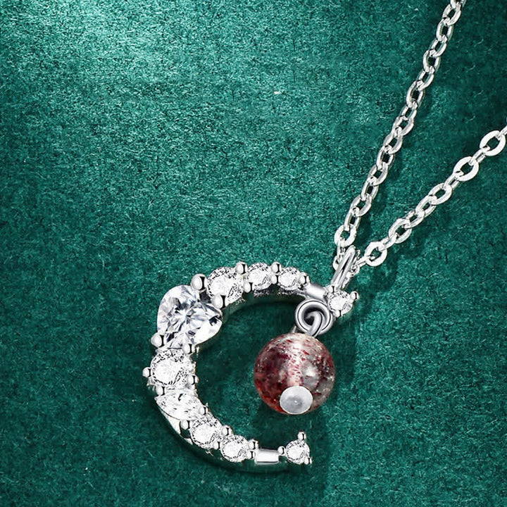 Collana di guarigione dell'amore con cristalli blu e quarzo fragola Buddha Stones
