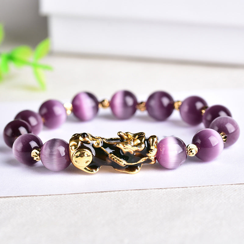 Braccialetto Buddha Stones Pixiu Cat Eye Wealth