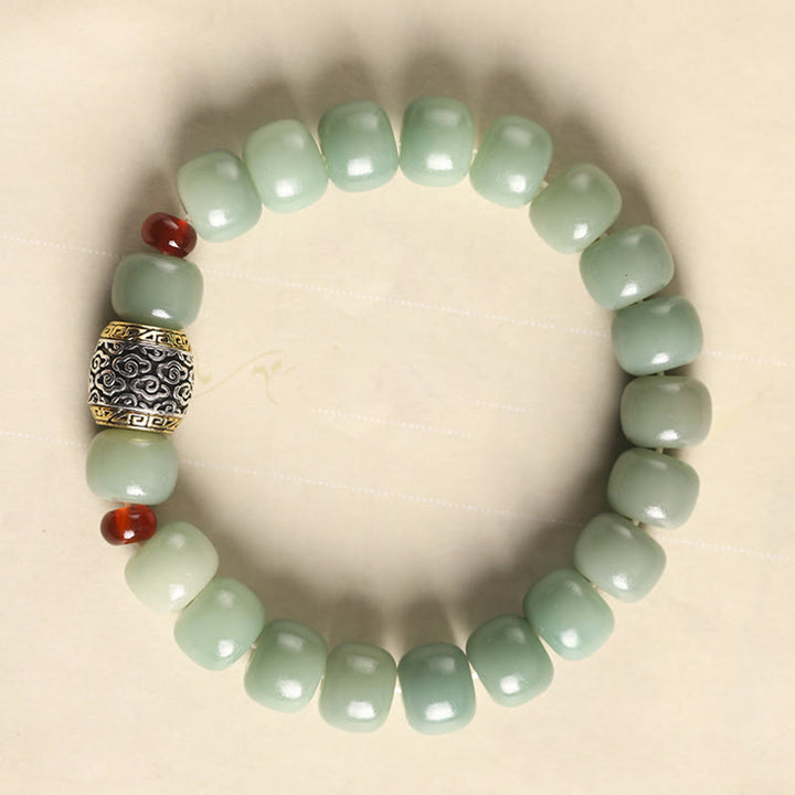 Braccialetto di perline di carattere Fu Buddha Stones, semi di Bodhi, nuvola di buon auspicio, pace