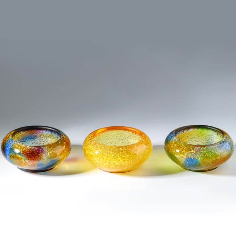 Ciotola del tesoro di cristallo Liuli fatta a mano, lingotti, pezzo d'arte, decorazione per la casa - image 16