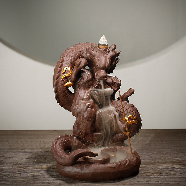 Buddha Stones Decorazione bruciatore di incenso protezione drago tibetano