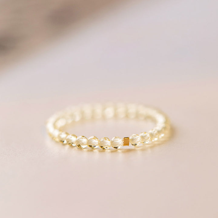 Anello Buddha Stones Natural Citrine Happiness Prosperity