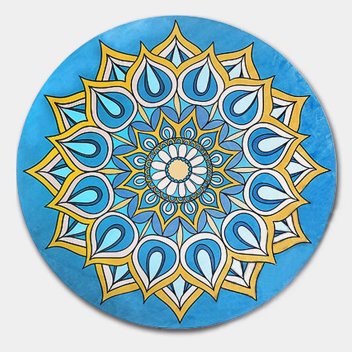 Buddha Stones Tibetano Lotus Mandala Illuminazione Pieghevole Tappetino da Yoga in Gomma Naturale Decorazione