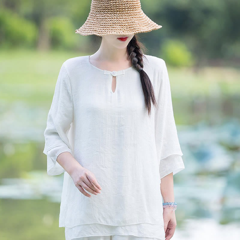 Tai Chi Meditazione Preghiera Zen Spirituale Mattina Pratica Abbigliamento Donna Set - image 12