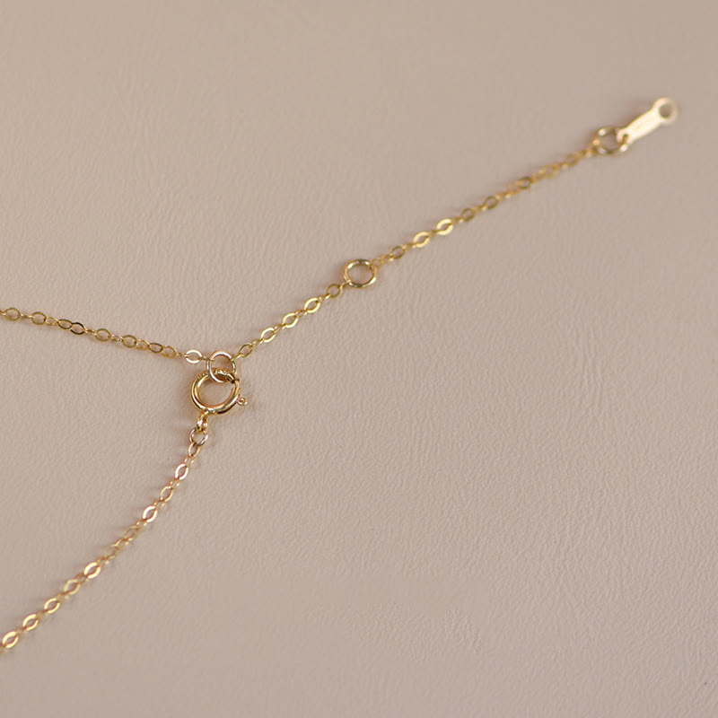 Buddha Stones 14K placcato oro perla Hetian giada conchiglia fortuna gatto gattino collana pendente - image 10