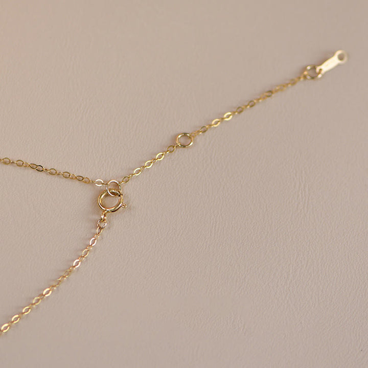 Buddha Stones 14K placcato oro perla Hetian giada conchiglia fortuna gatto gattino collana pendente - image 10