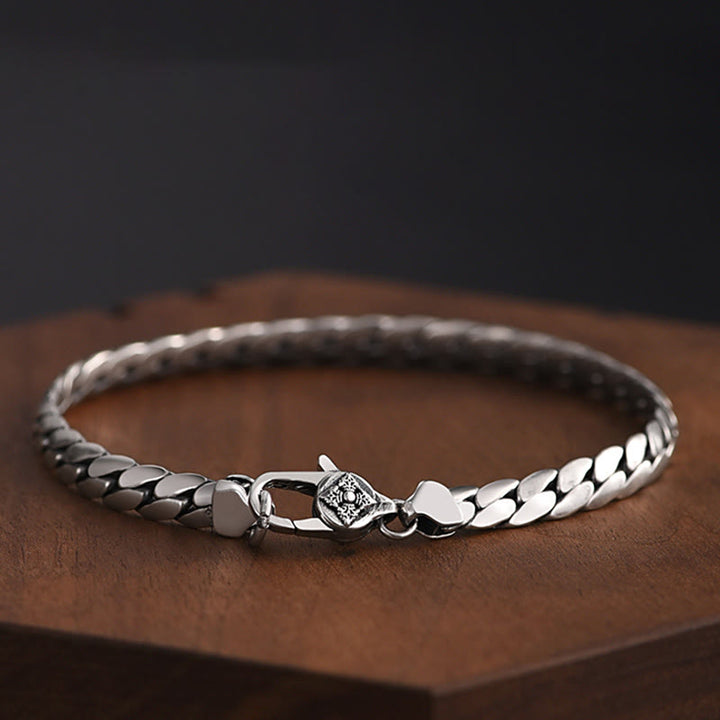 Buddha Stones Doppio Dorje Vajra Forza Punk Catena di Rame Bracciale Collana