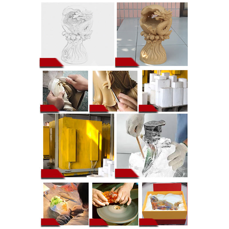 Buddha Stones Kwan Yin Avalokitesvara Figurina fatta a mano Liuli Cristallo Pezzo d'arte Statua della ricchezza Offerta per la casa Decorazione - image 15