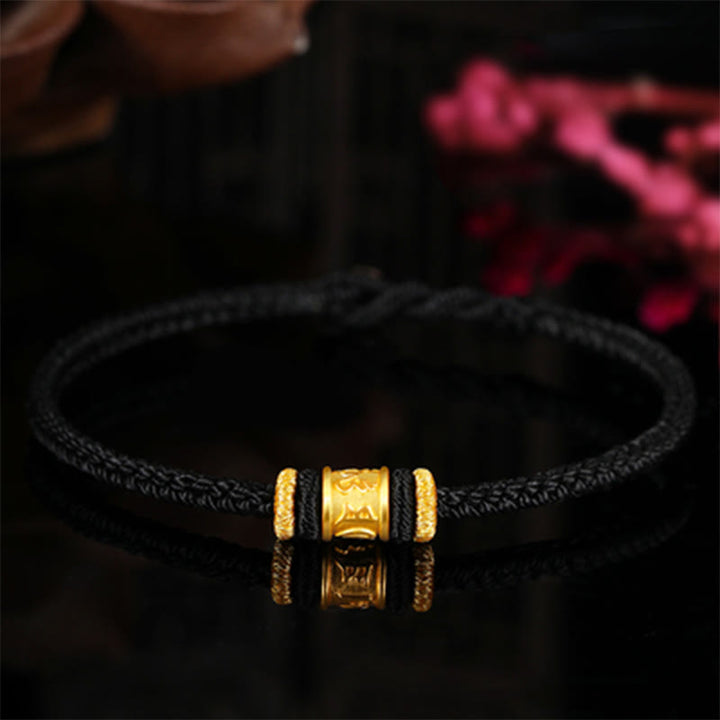 Buddha Stones Tibet 999 Oro Om Mani Padme Hum Inciso Protezione Braccialetto Portafortuna