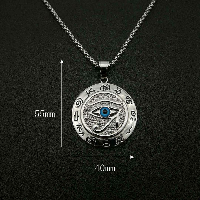 Collana con ciondolo di protezione dell'occhio di Horus Buddha Stones