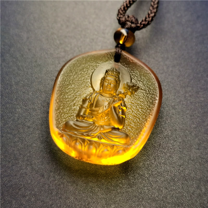 Buddha Stones Zodiaco cinese Buddha natale Benedizione Liuli Cristallo Compassione Collana Pendente - Cavallo-Mahasattva Bodhisattva - image 8
