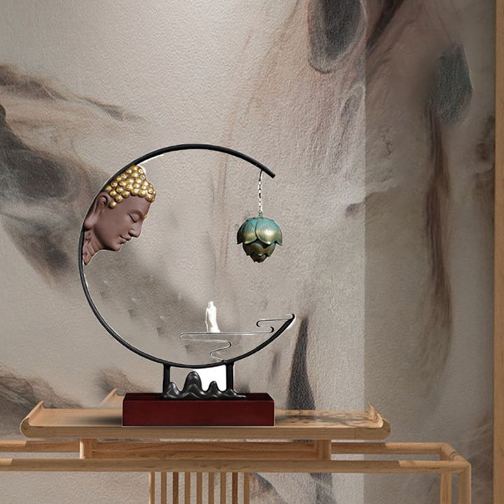 Decorazione per bruciatore di incenso sospeso Buddha Stones meditazione di loto - image 8