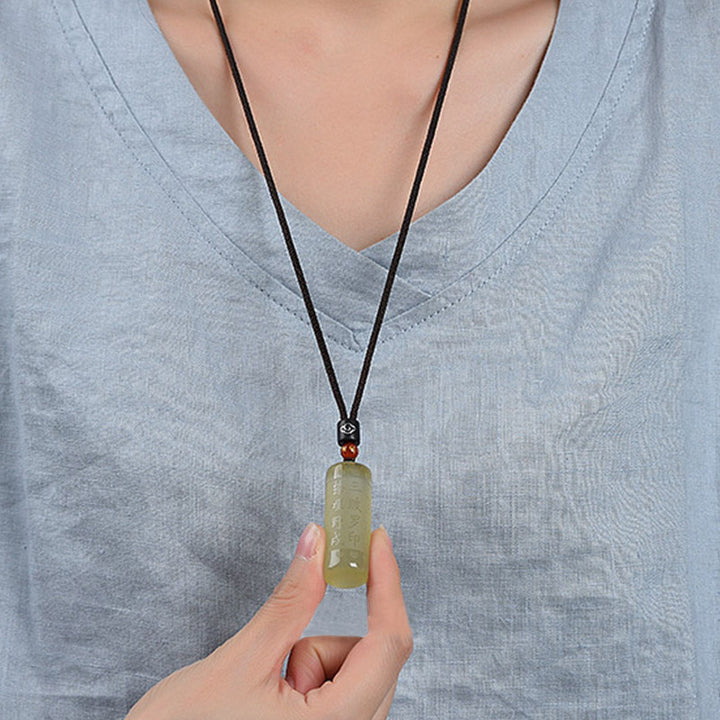 Collana con ciondolo "Sutra del cuore" in citrino, felicità e forza