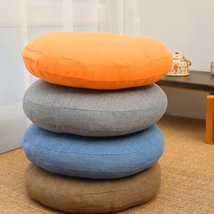 Cuscino per seduta da meditazione in lino con motivo semplice Buddha Stones e loto, decorazione per la casa e il soggiorno